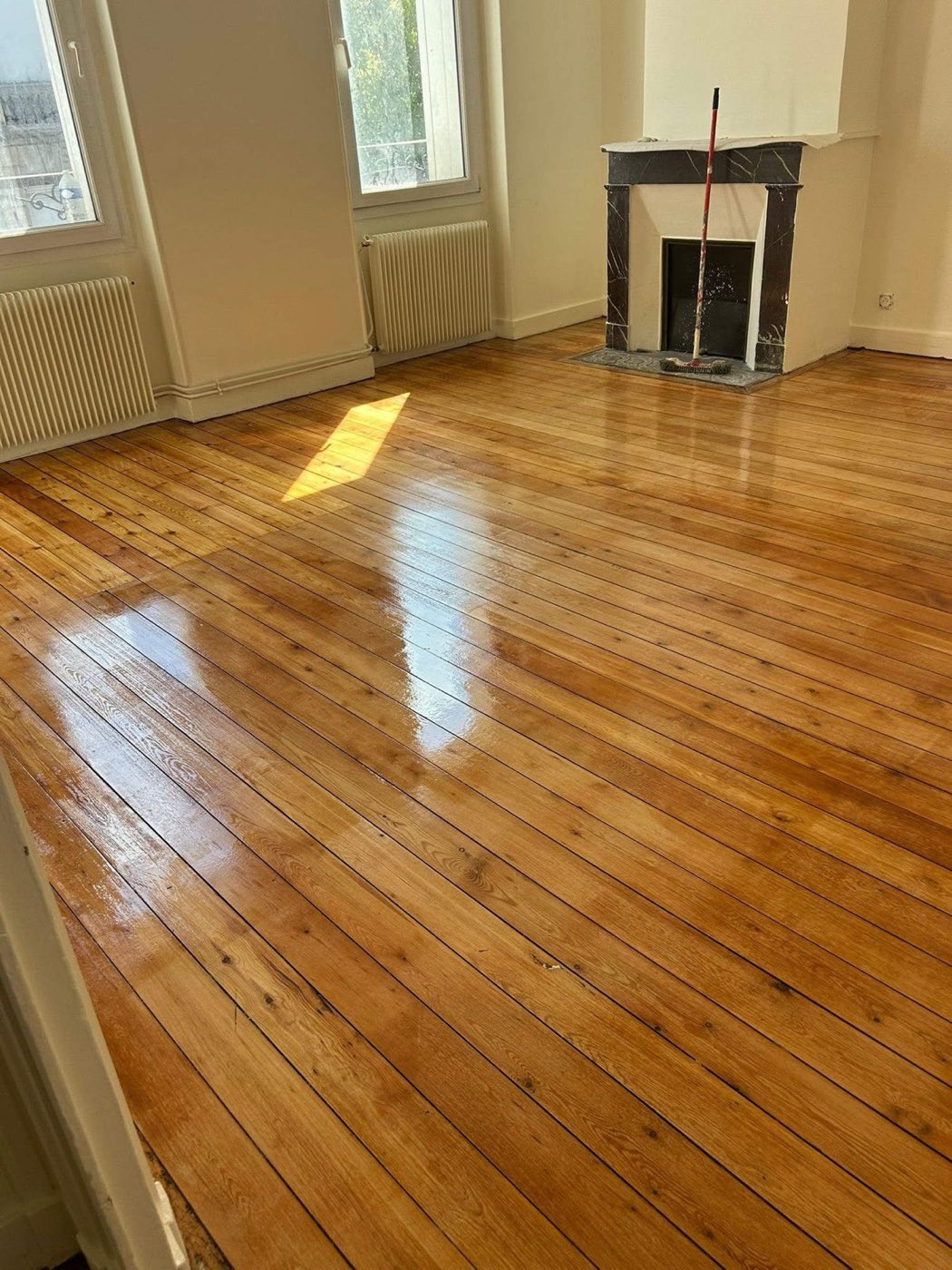 Détail de parquet point de Hongrie posé